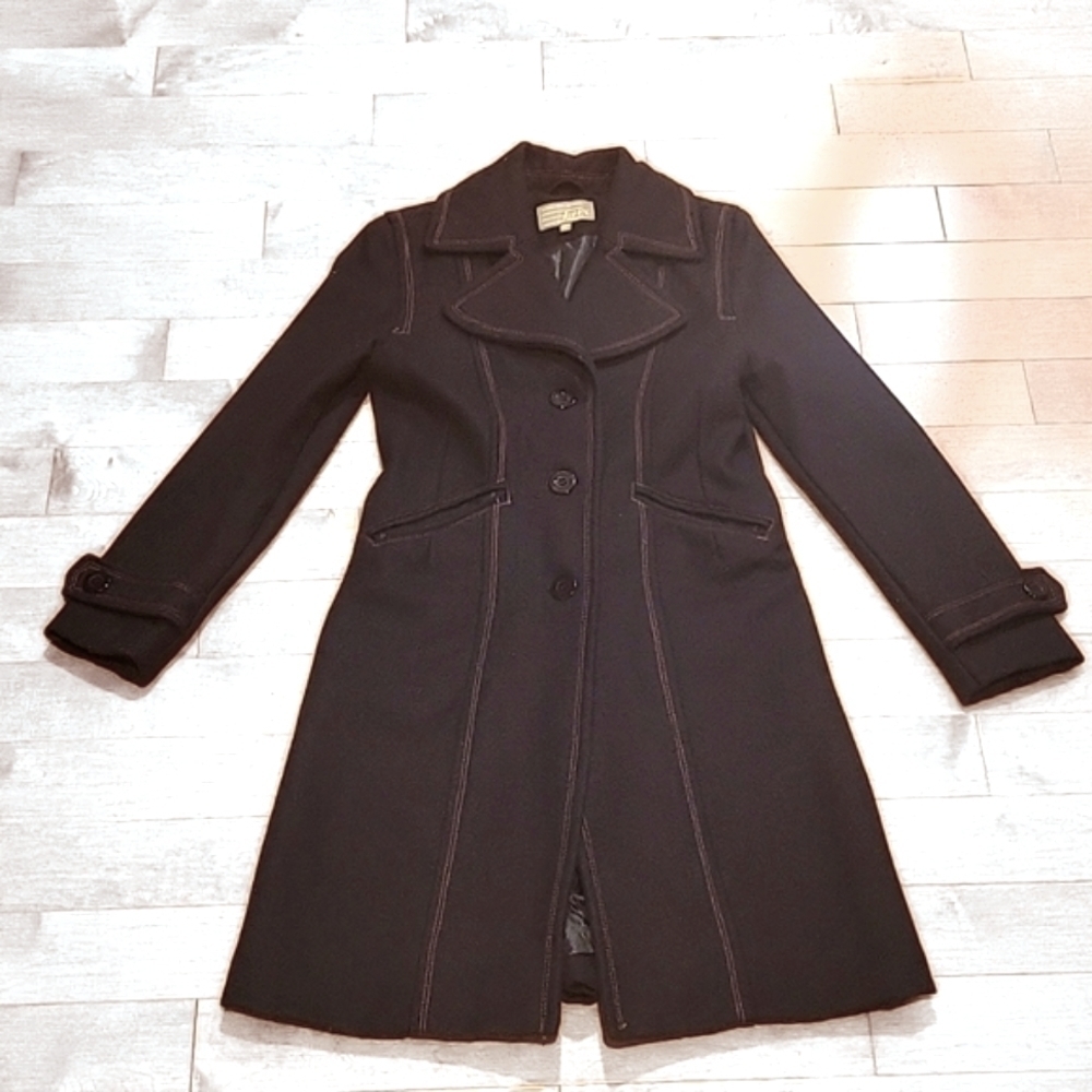 MARCELLE RENE LUX Navy Peacoat with Res stitching sz Medium